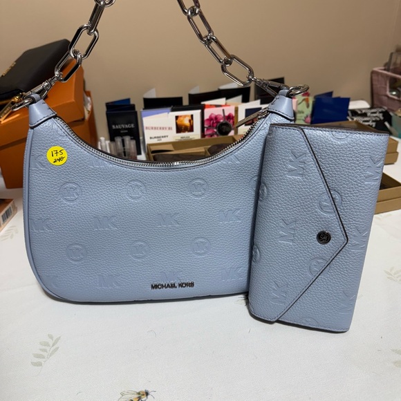 Michael Kors Light Blue Shoulder Bag and Wallet Set - Picture 2 of 2